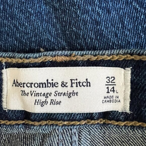 Abercrombie & Fitch NEW The Vintage High Rise Straight Jeans Size 14L - Picture 13 of 16